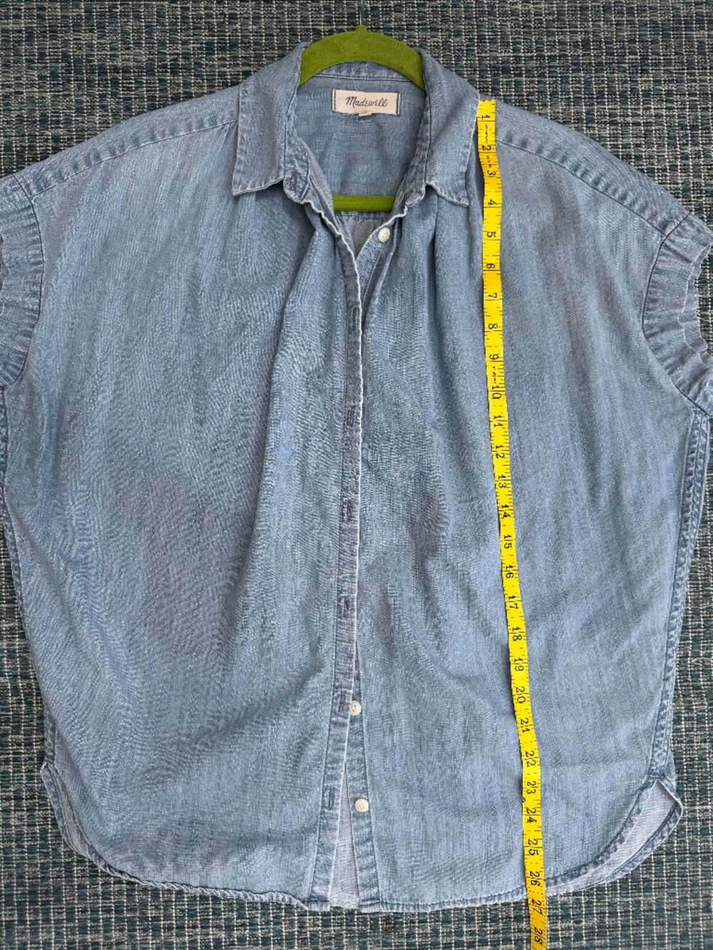 Madewell, Women's Muscle sleeve button down shirt, Denim, size XS